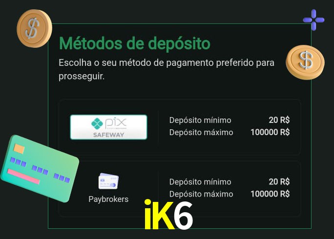 O cassino iK6 oferece uma grande variedade de métodos de pagamento